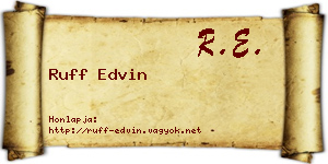 Ruff Edvin névjegykártya